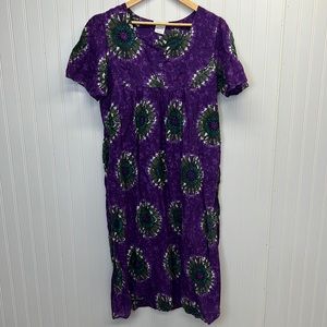 CW Classics Purple Tye-Dye MuMu‎ House Coat Sz XL
